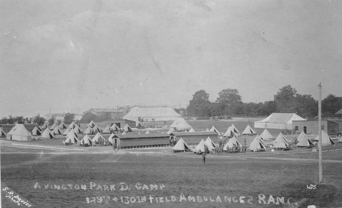 129th & 130th Fld Amb in tented camp at Avington Park Camp 1915